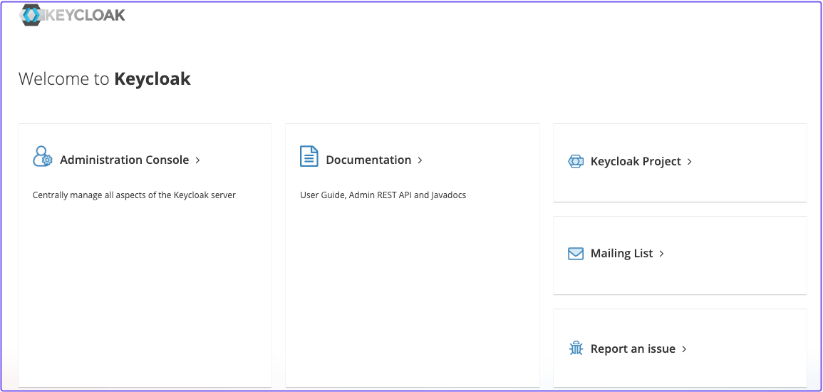 Access the Keycloak admin console